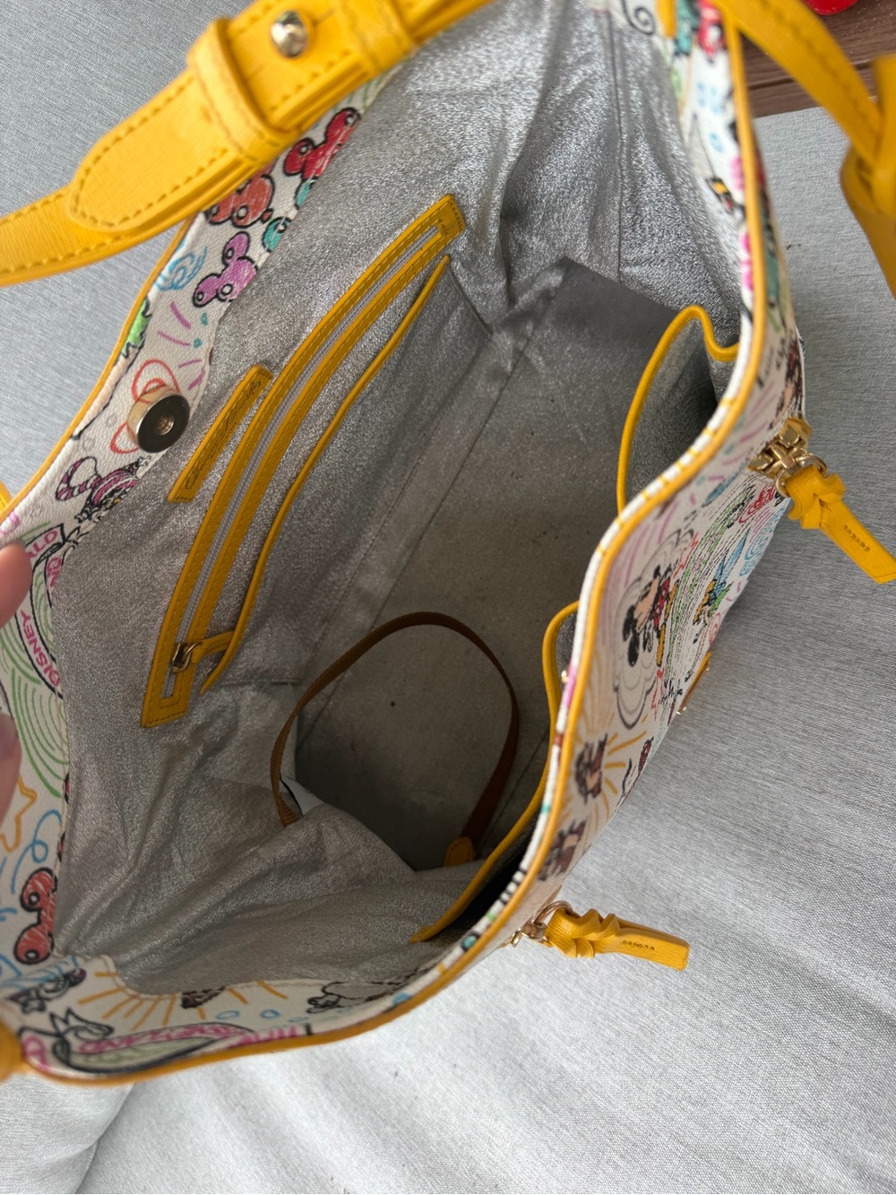 Dooney & Bourke Disney Parks Yellow-Trim Canvas Shoulder Bag with Wallet - Picture 3 of 8